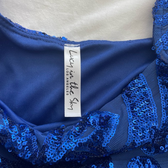 Lucy in the Sky Women's Blue and Navy Dress - Picture 3 of 6